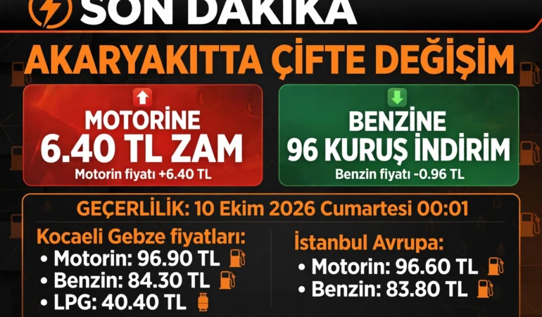 Akaryakıtta; mazota zam benzine indirim geldi
