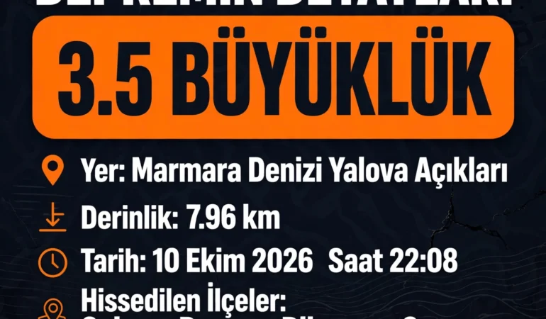 Gebze’de hissedilen depremin detayları ortaya çıktı.